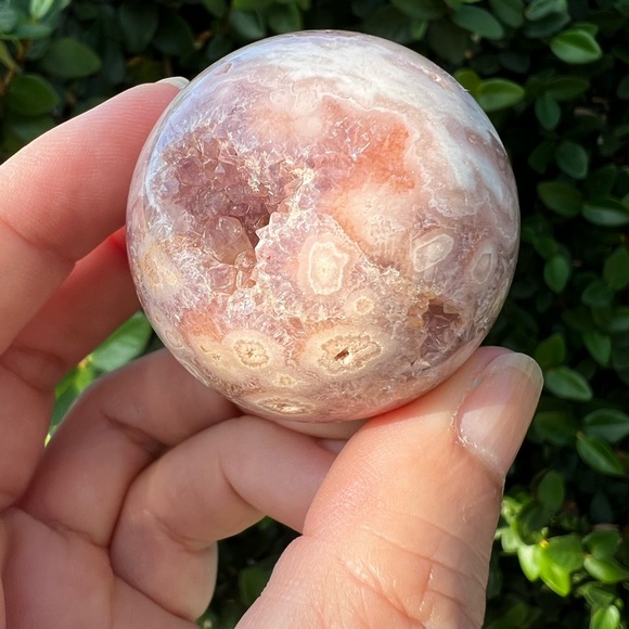 Amethyst Flower Agate Sphere - Small - Picture 4 of 7